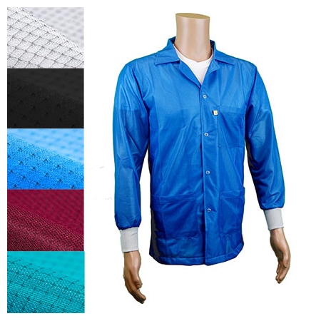ESD Jacket, 3/4ths Length,Knit Cuff, X-Small, Light Blue